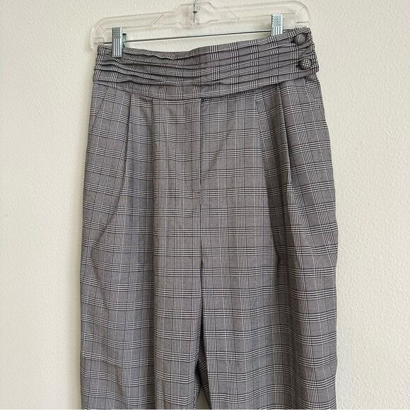 NWT Cinq à Sept Serenity Plaid Pleated Pants Sz 4 Hight Rise Preppy Office - Picture 8 of 15